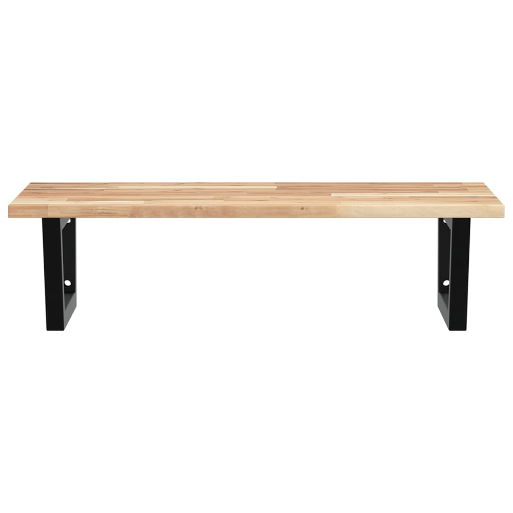 Waschbeckenregal Wandmontage Stahl und Akazienholz