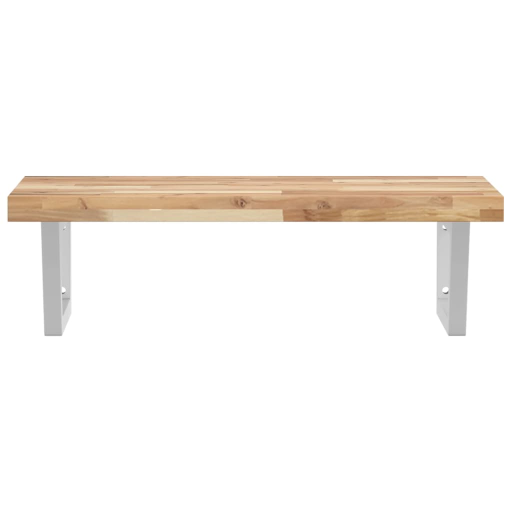 Waschbeckenregal Wandmontage Stahl und Akazienholz