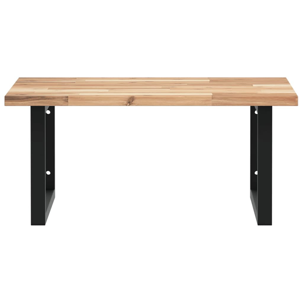 Waschbeckenregal Wandmontage Stahl und Akazienholz