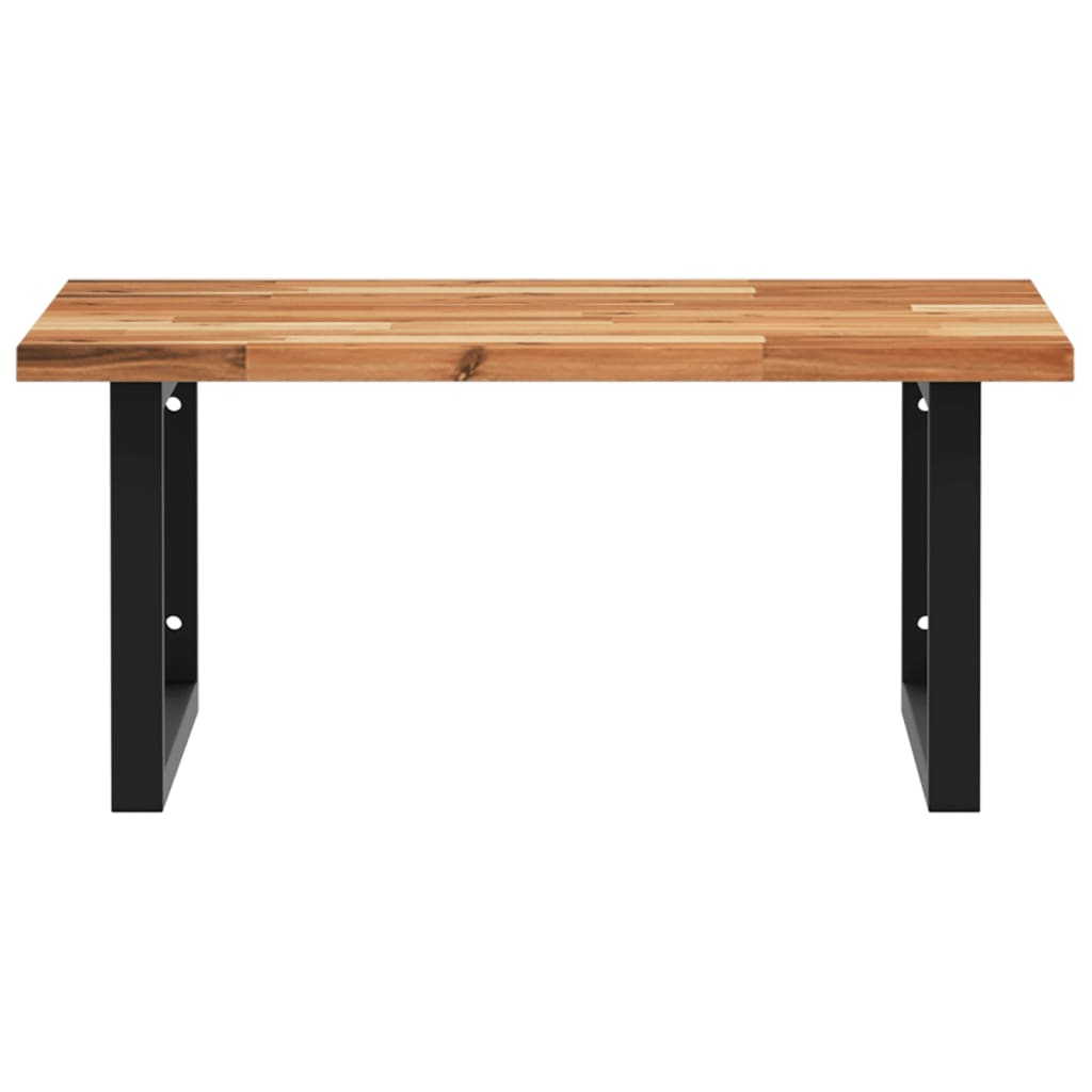 Waschbeckenregal Wandmontage Stahl und Akazienholz