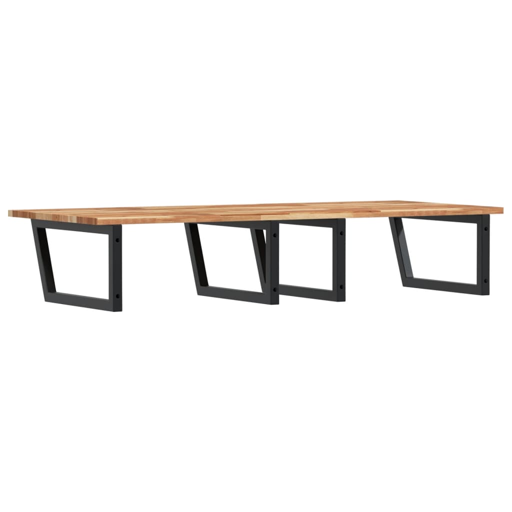 Waschbeckenregal Wandmontage Stahl und Akazienholz