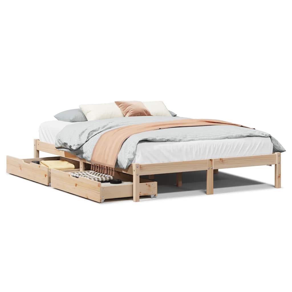 Massivholzbett ohne Matratze 135x190 cm Kiefernholz