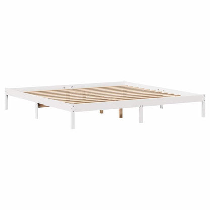 Massivholzbett ohne Matratze Weiß 180x200 cm Kiefernholz