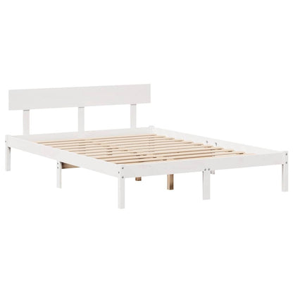 Massivholzbett ohne Matratze Weiß 120x200 cm Kiefernholz