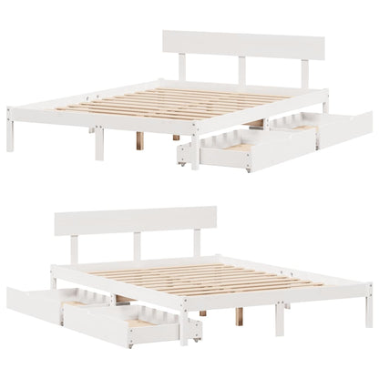 Massivholzbett ohne Matratze Weiß 120x200 cm Kiefernholz