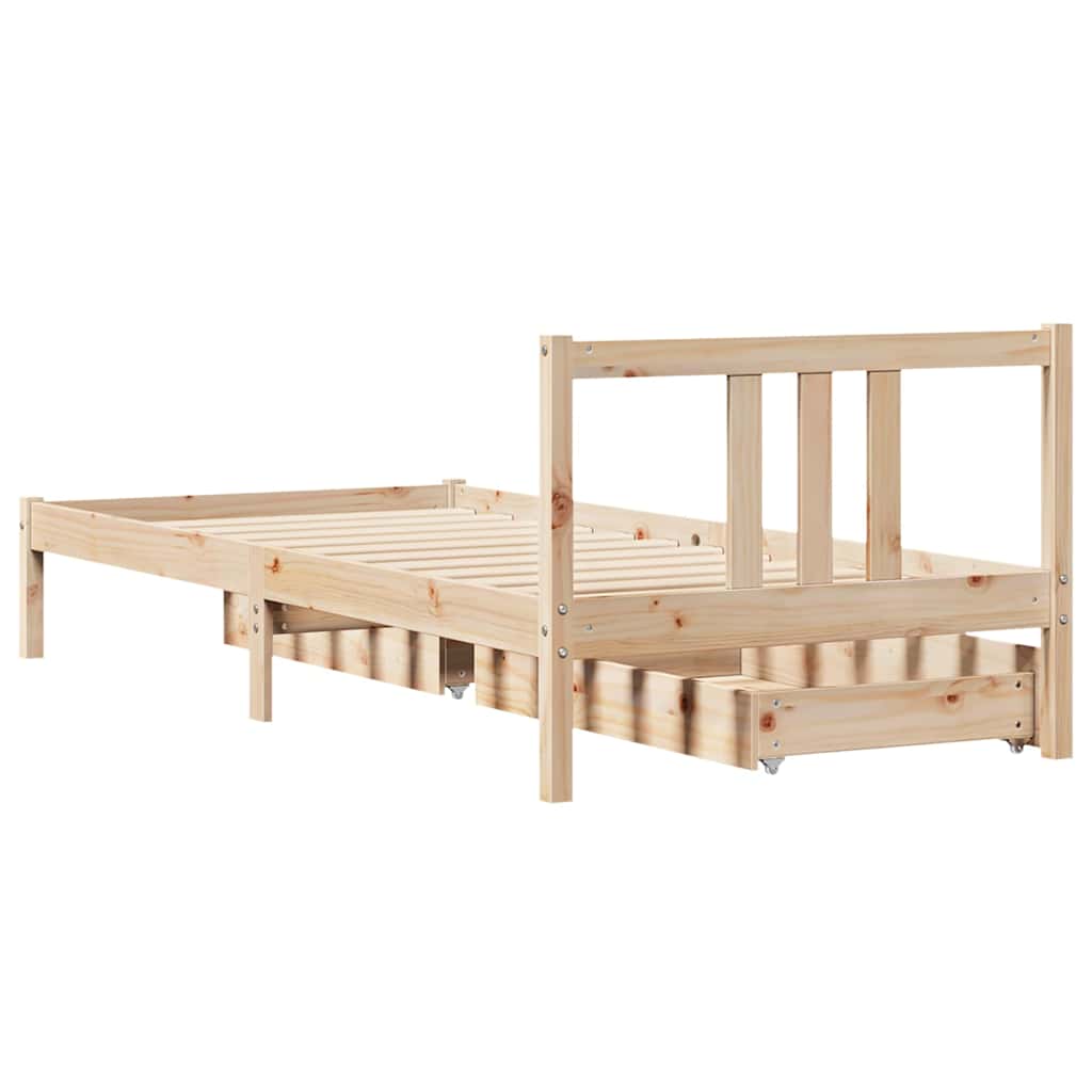 Massivholzbett ohne Matratze 75x190 cm Kiefernholz