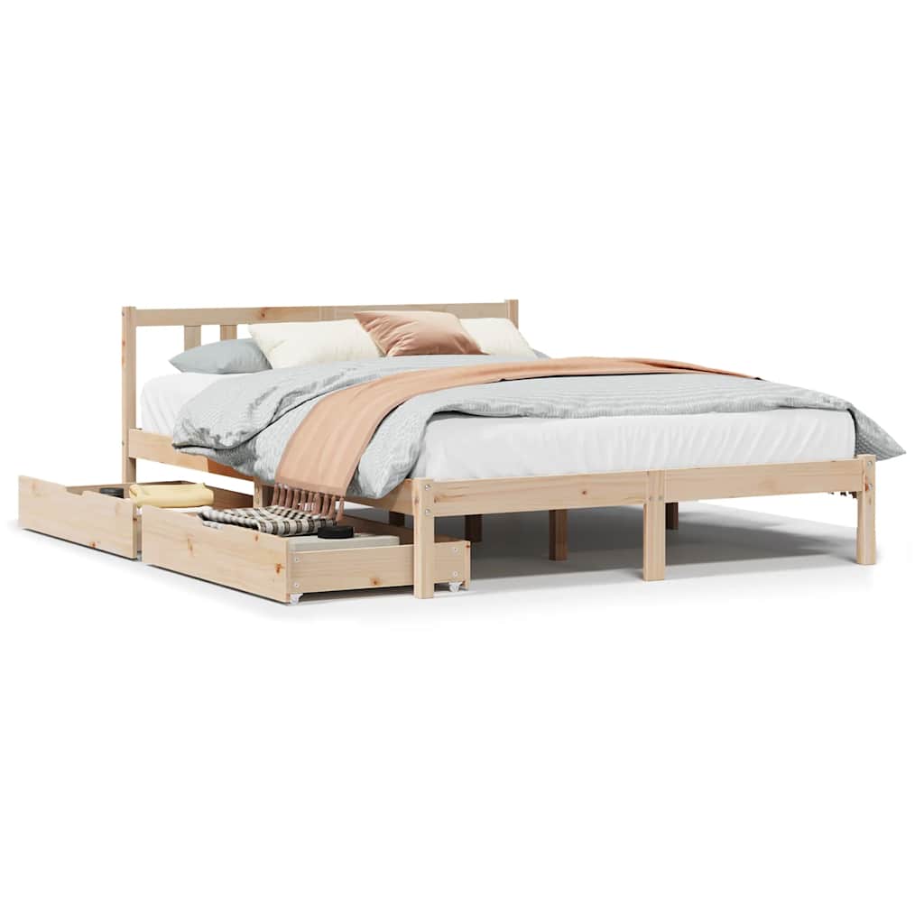 Massivholzbett ohne Matratze 135x190 cm Kiefernholz