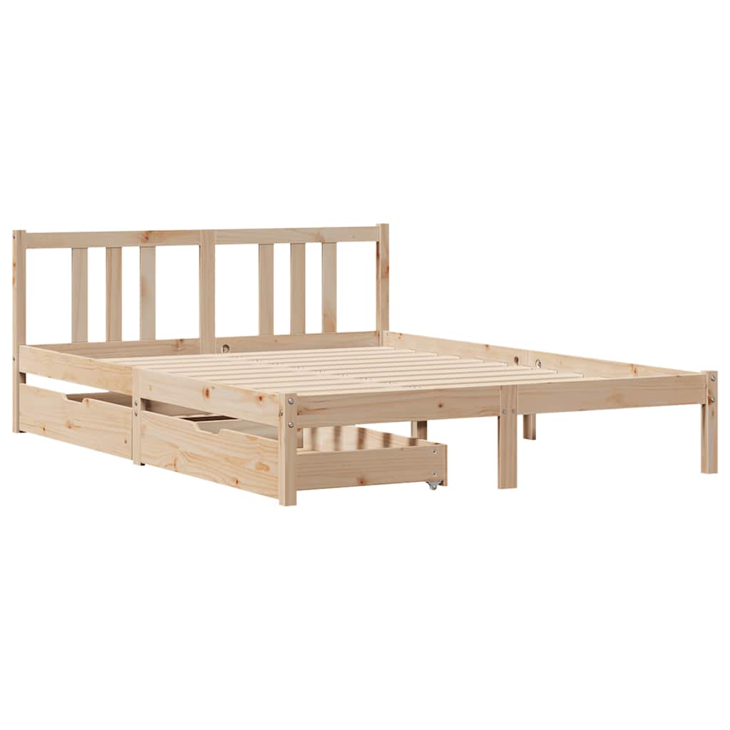 Massivholzbett ohne Matratze 135x190 cm Kiefernholz