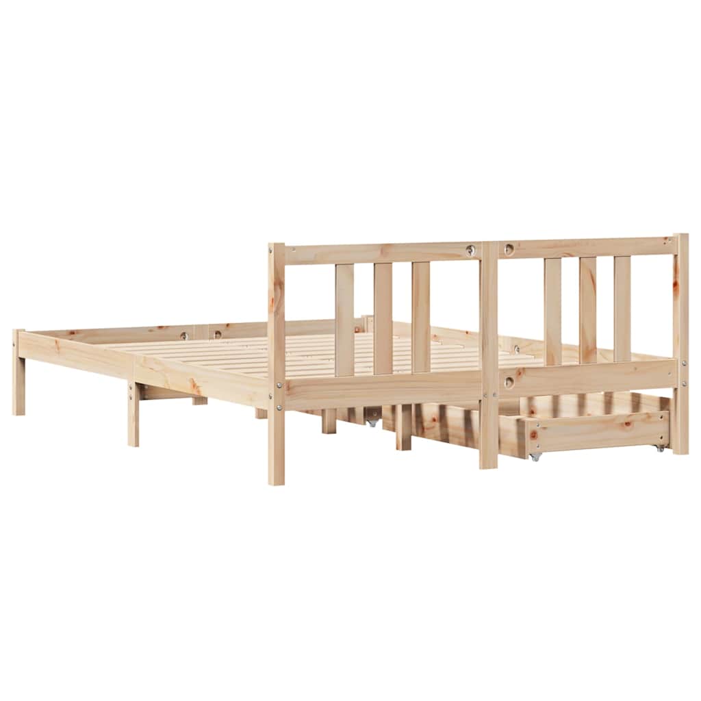 Massivholzbett ohne Matratze 135x190 cm Kiefernholz