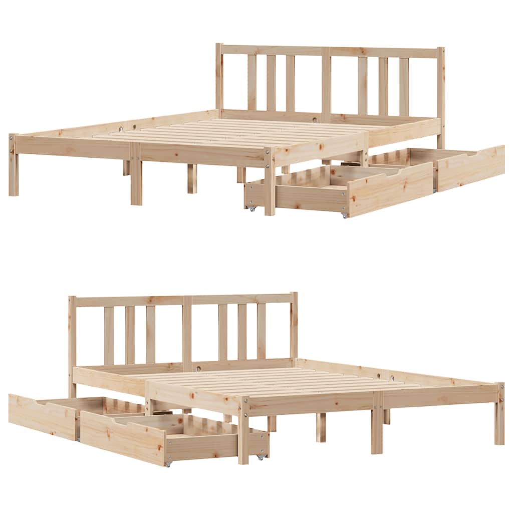 Massivholzbett ohne Matratze 135x190 cm Kiefernholz