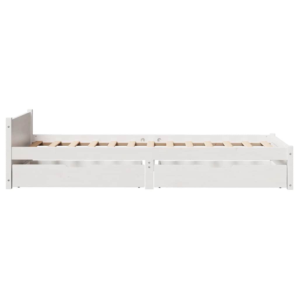 Massivholzbett ohne Matratze Weiß 90x190 cm Kiefernholz