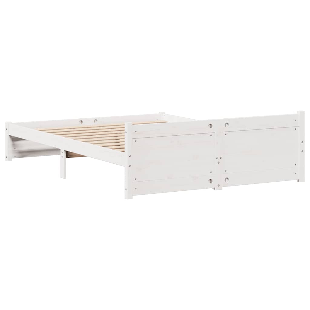 Massivholzbett ohne Matratze Weiß 150x200 cm Kiefernholz