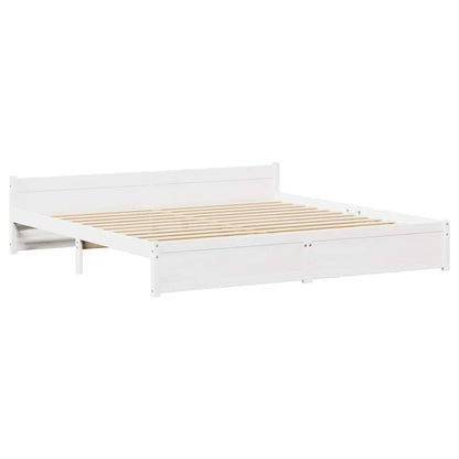 Massivholzbett ohne Matratze Weiß 180x200 cm Kiefernholz