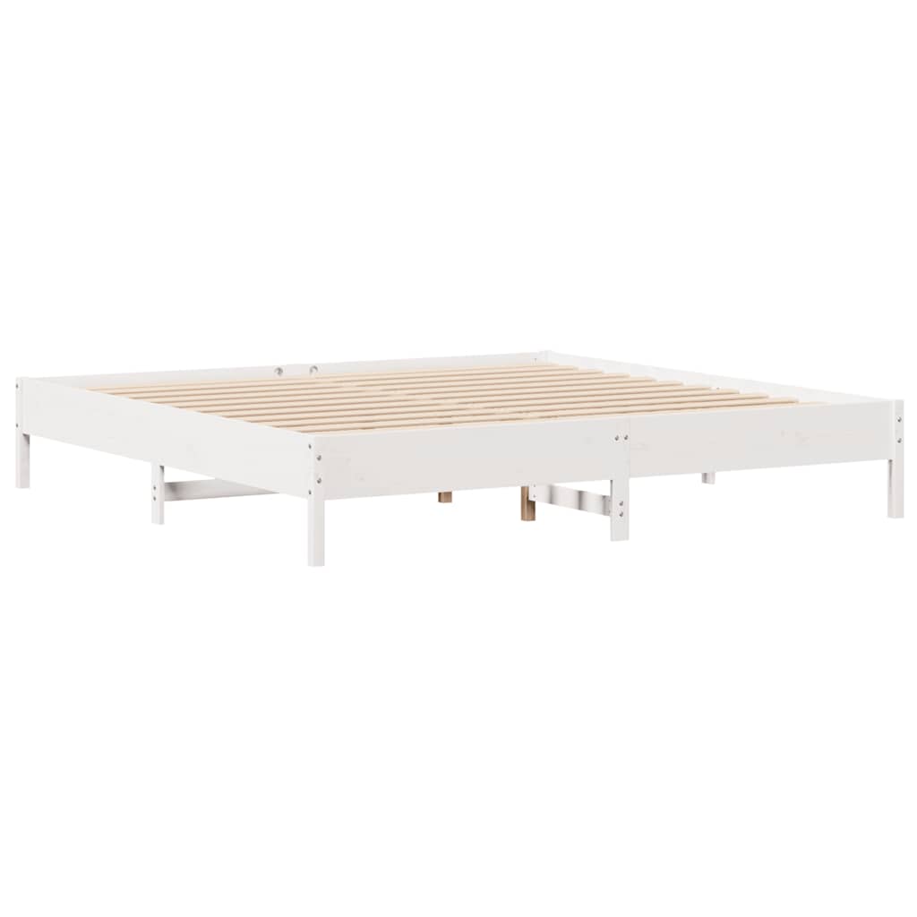 Massivholzbett ohne Matratze Weiß 180x200 cm Kiefernholz