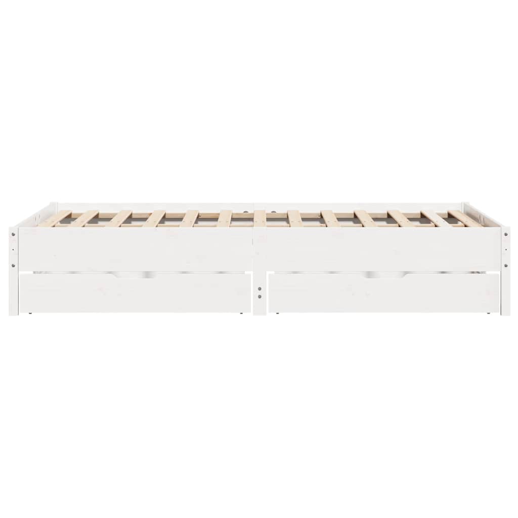 Massivholzbett ohne Matratze Weiß 150x200 cm Kiefernholz