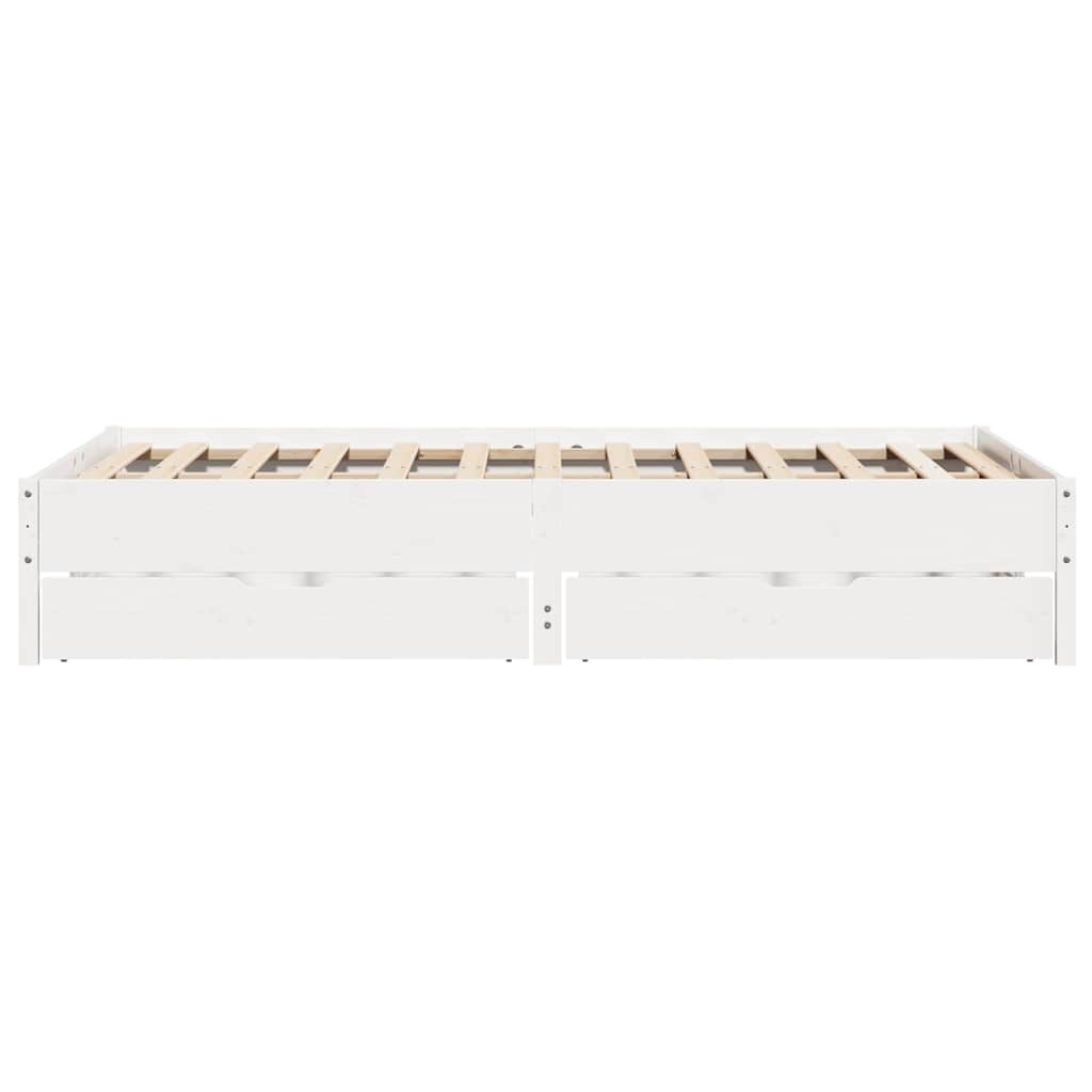 Massivholzbett ohne Matratze Weiß 120x190 cm Kiefernholz