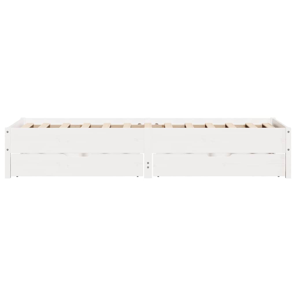 Massivholzbett ohne Matratze Weiß 75x190 cm Kiefernholz