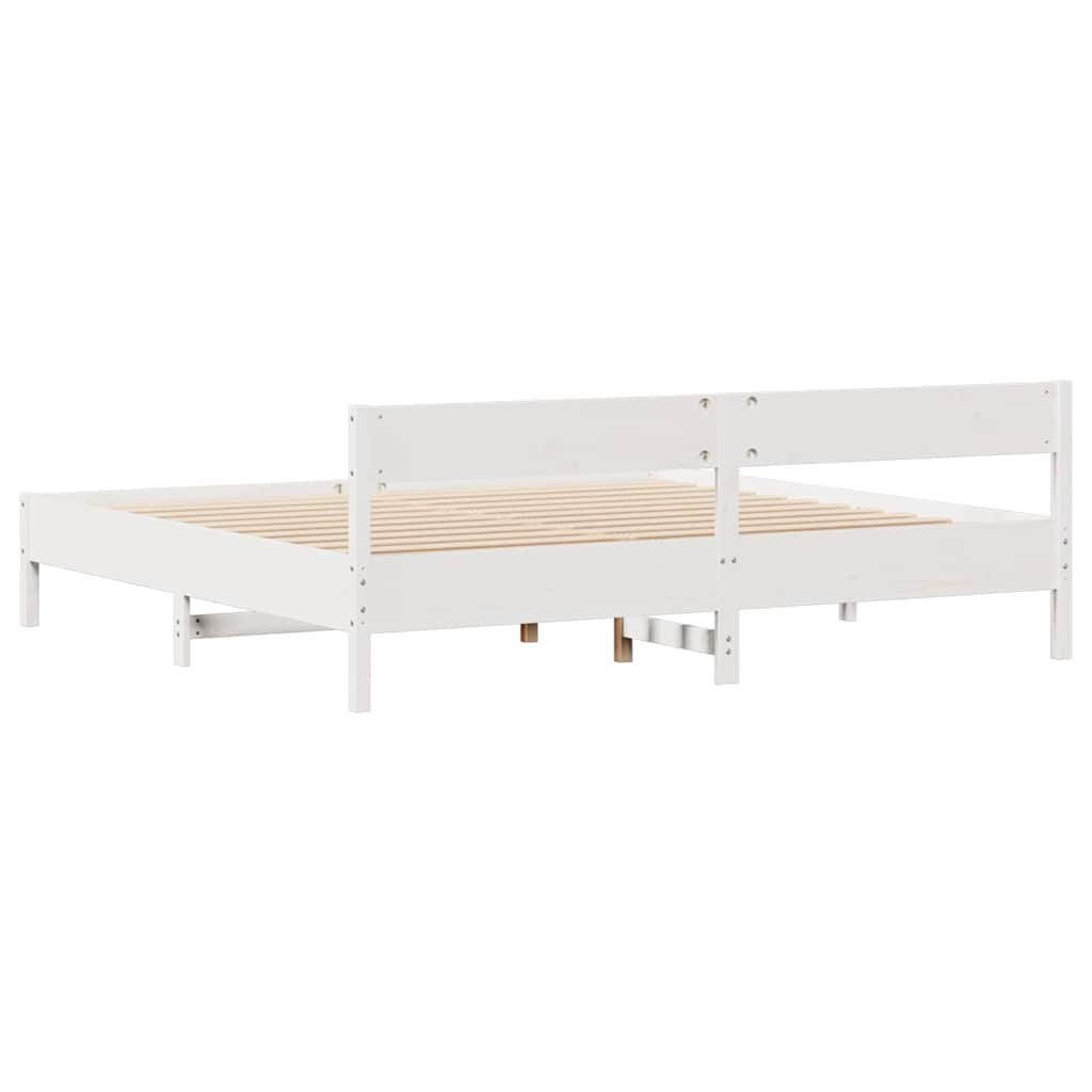 Massivholzbett ohne Matratze Weiß 180x200 cm Kiefernholz