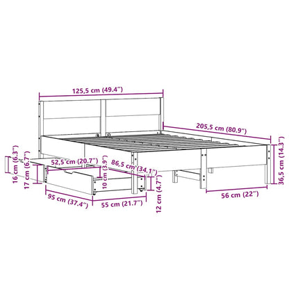 Massivholzbett ohne Matratze Weiß 120x200 cm Kiefernholz