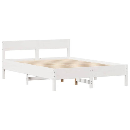 Massivholzbett ohne Matratze Weiß 120x200 cm Kiefernholz