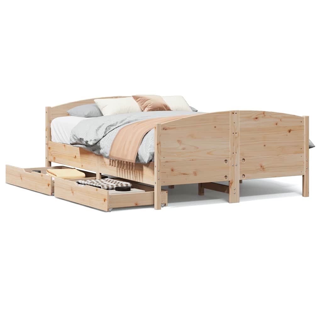 Massivholzbett ohne Matratze 120x190 cm Kiefernholz
