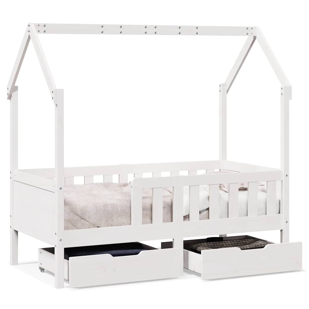 Children's bed with drawers 80x170 cm solid pine wood