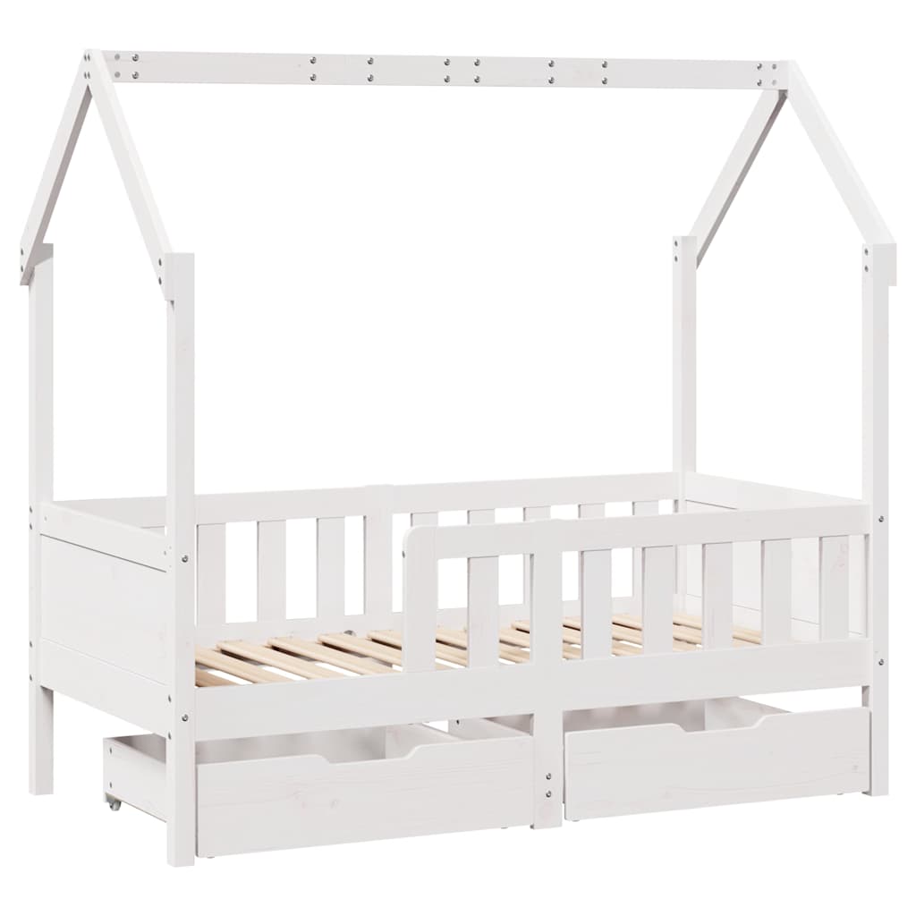 Children's bed with drawers 80x170 cm solid pine wood