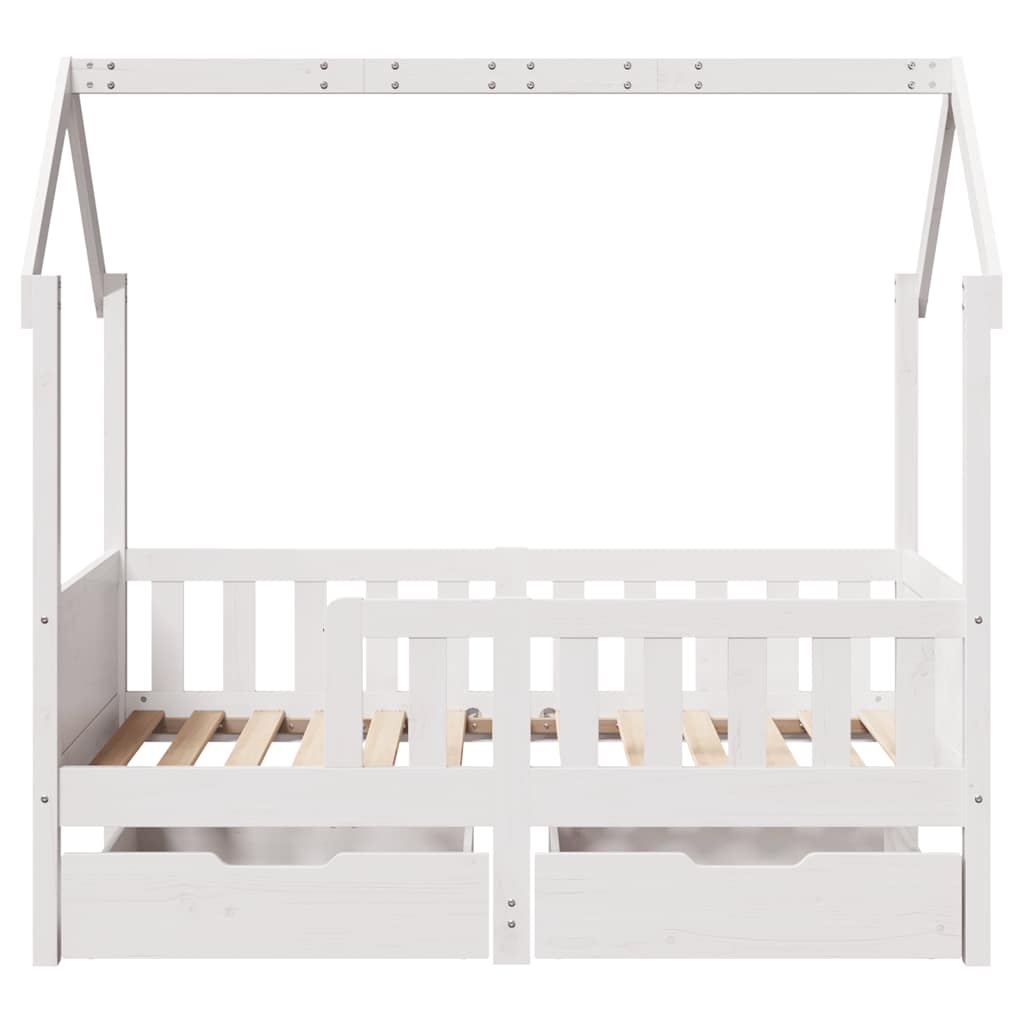 Children's bed with drawers 80x170 cm solid pine wood