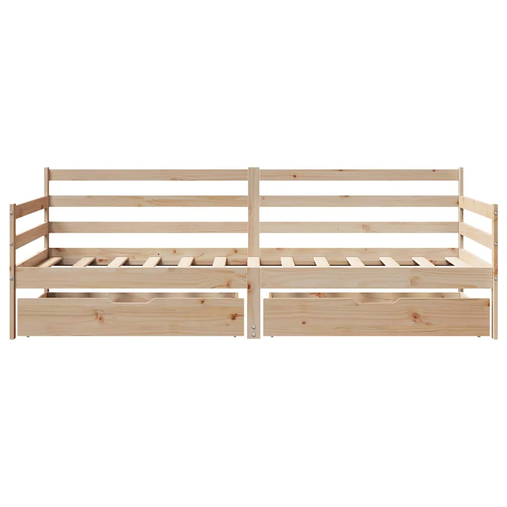 Tagesbett mit Schubladen Weiß 80x200 cm Kiefernholz