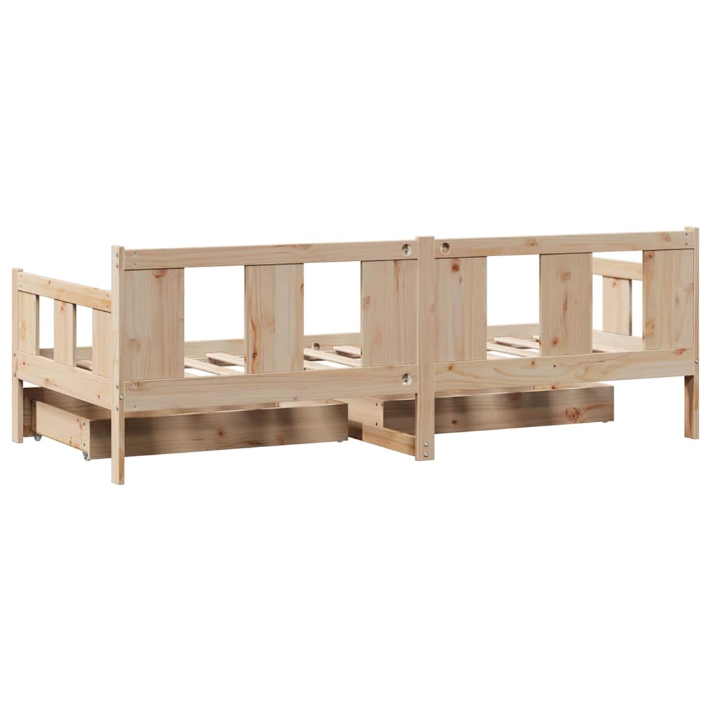 Tagesbett mit Schubladen 90x190 cm Massivholz Kiefer