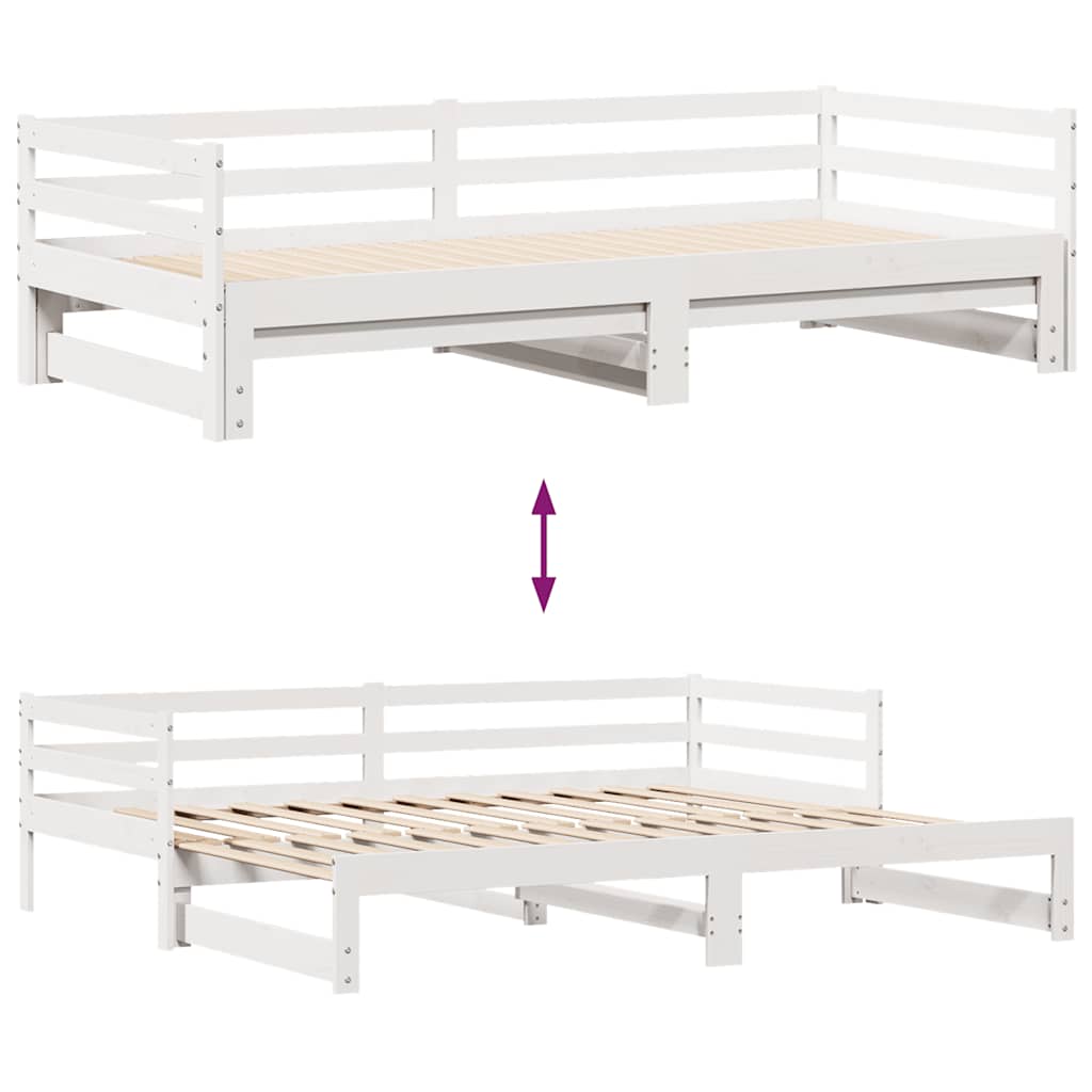 Tagesbett mit Schubladen Weiß 90x200 cm Kiefernholz