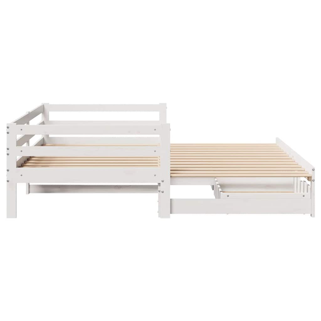 Tagesbett mit Schubladen Weiß 90x200 cm Kiefernholz