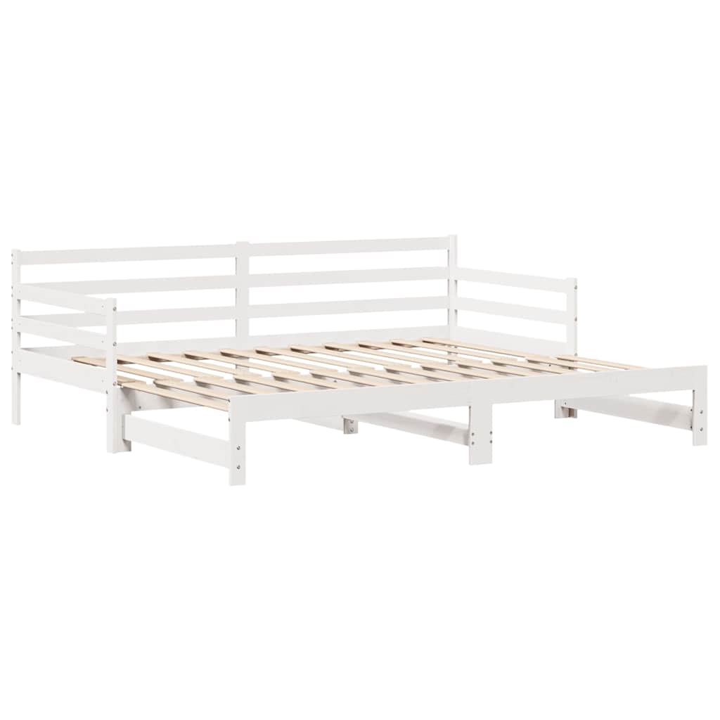 Tagesbett Ausziehbar mit Schubladen ohne Matratze Weiß 90x200cm