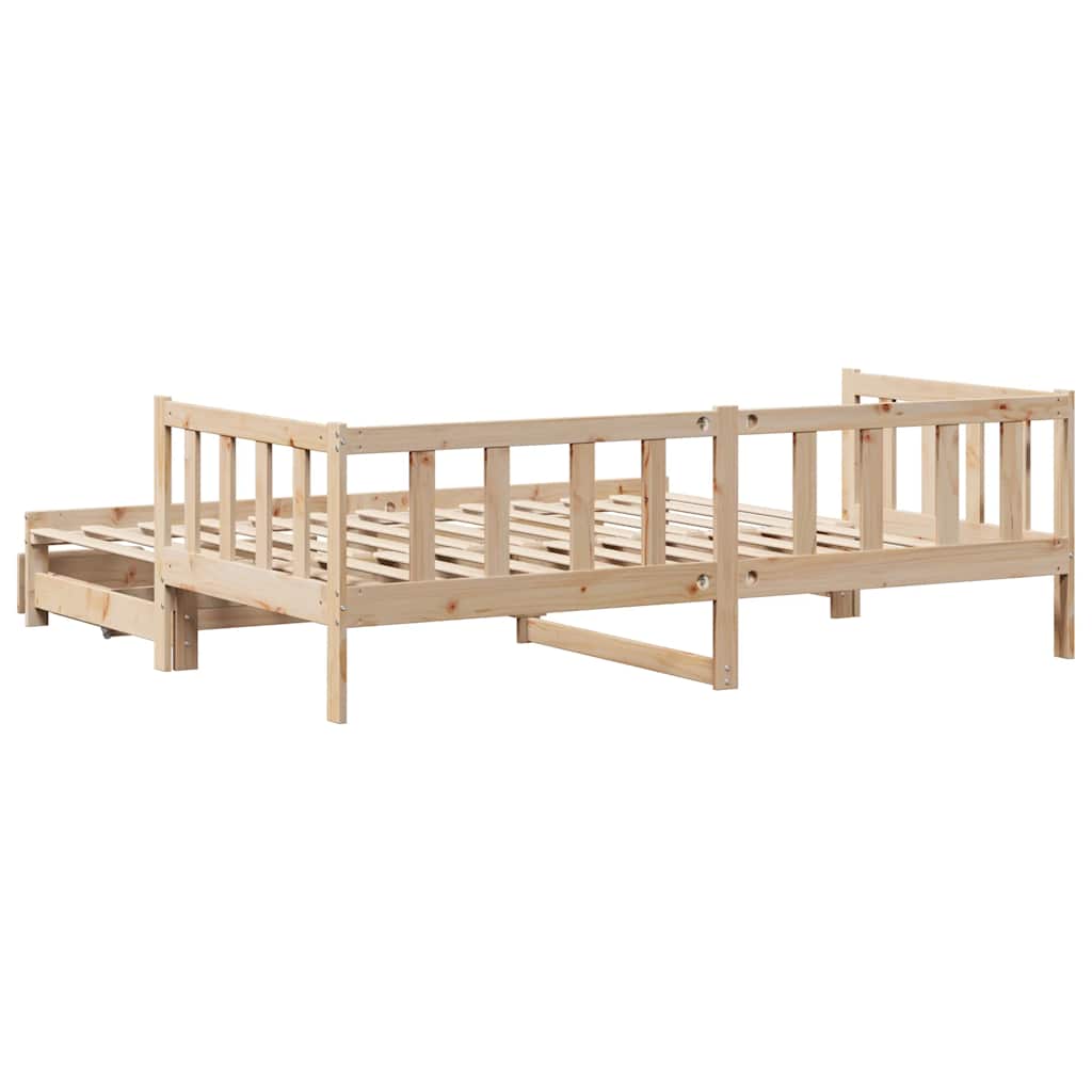 Tagesbett Ausziehbar mit Schubladen ohne Matratze 80x200 cm