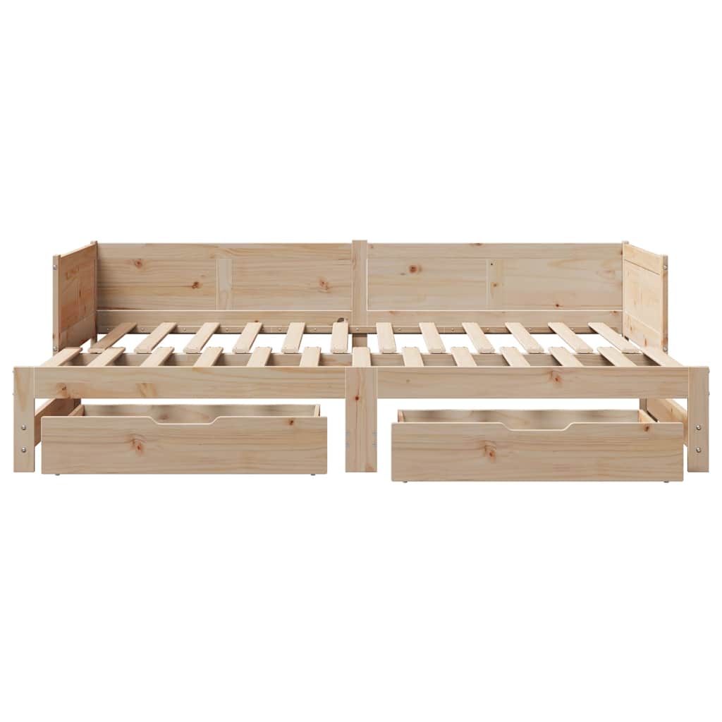 Tagesbett Ausziehbar mit Schubladen ohne Matratze 90x190 cm
