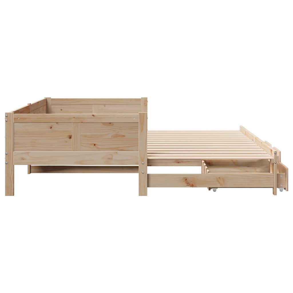 Tagesbett Ausziehbar mit Schubladen ohne Matratze 90x190 cm