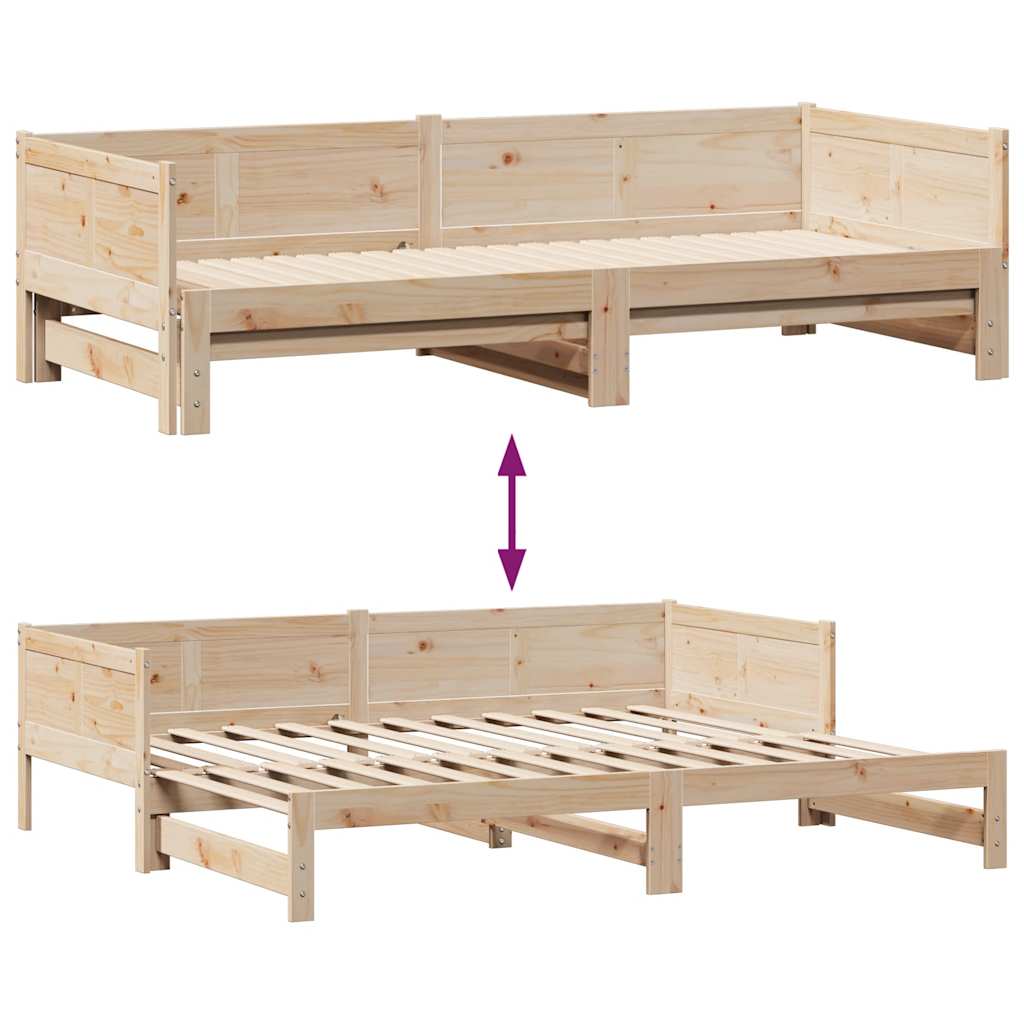 Tagesbett Ausziehbar mit Schubladen ohne Matratze 90x190 cm