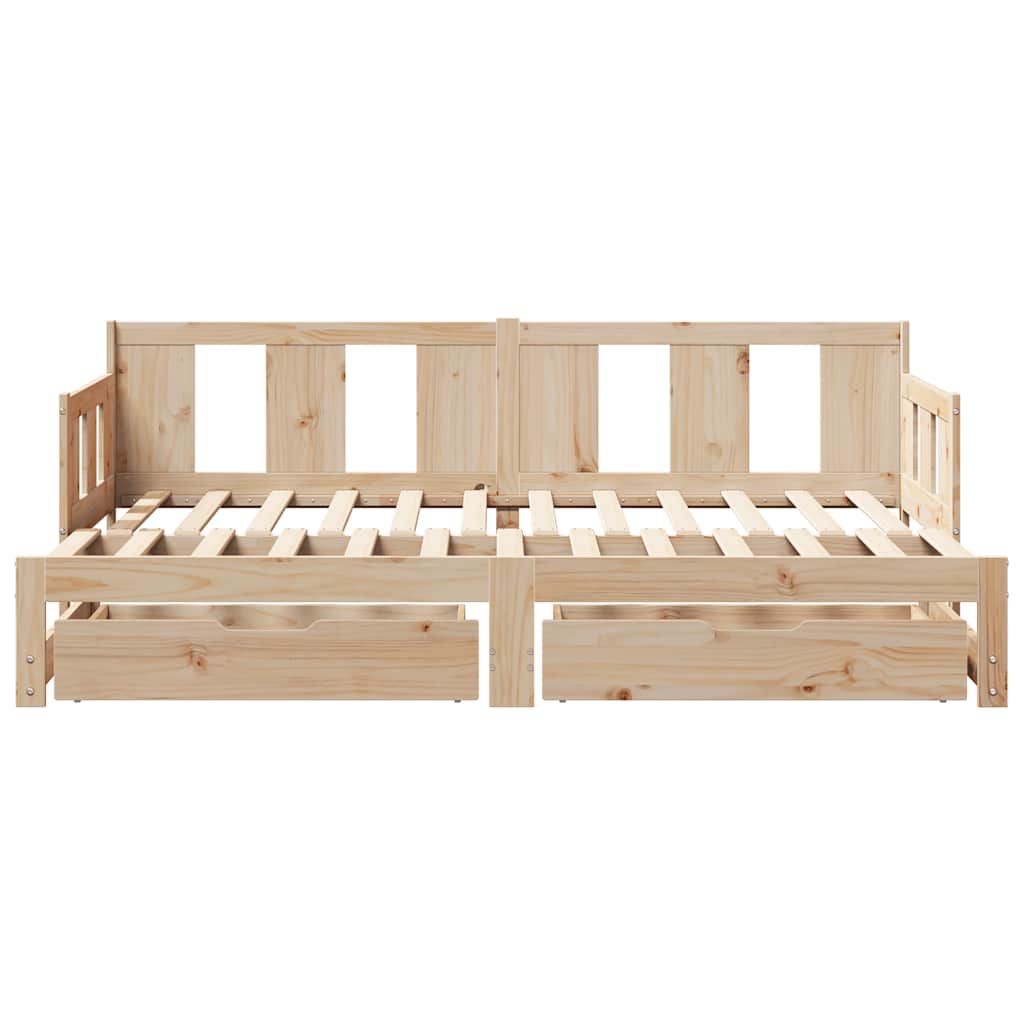 Tagesbett Ausziehbar mit Schubladen ohne Matratze 90x190 cm