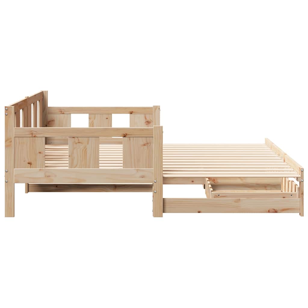 Tagesbett Ausziehbar mit Schubladen ohne Matratze 90x190 cm