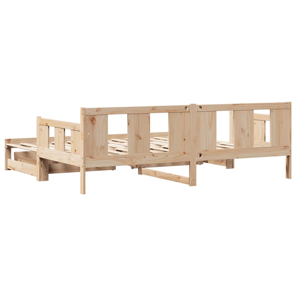 Tagesbett Ausziehbar mit Schubladen ohne Matratze 90x190 cm