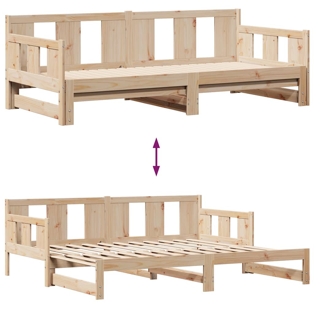 Tagesbett Ausziehbar mit Schubladen ohne Matratze 90x190 cm