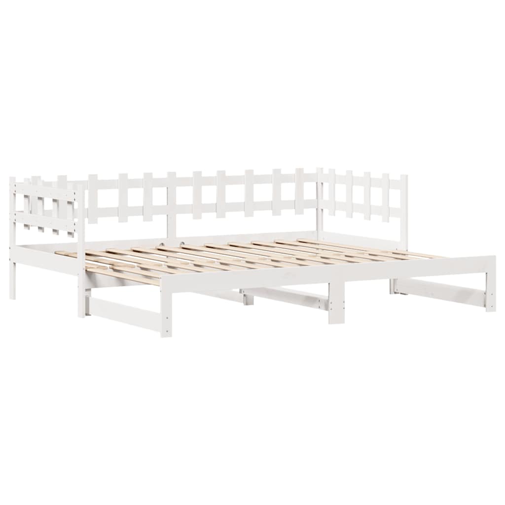Tagesbett Ausziehbar mit Schubladen ohne Matratze Weiß 80x200cm