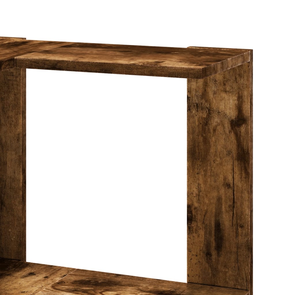 Bibliothèque d'angle 5 étagères chêne fumé 50x50x179 cm matériau bois