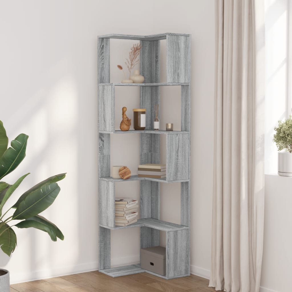 Bibliothèque 5 étagères Gris Sonoma 50x50x179 cm bois