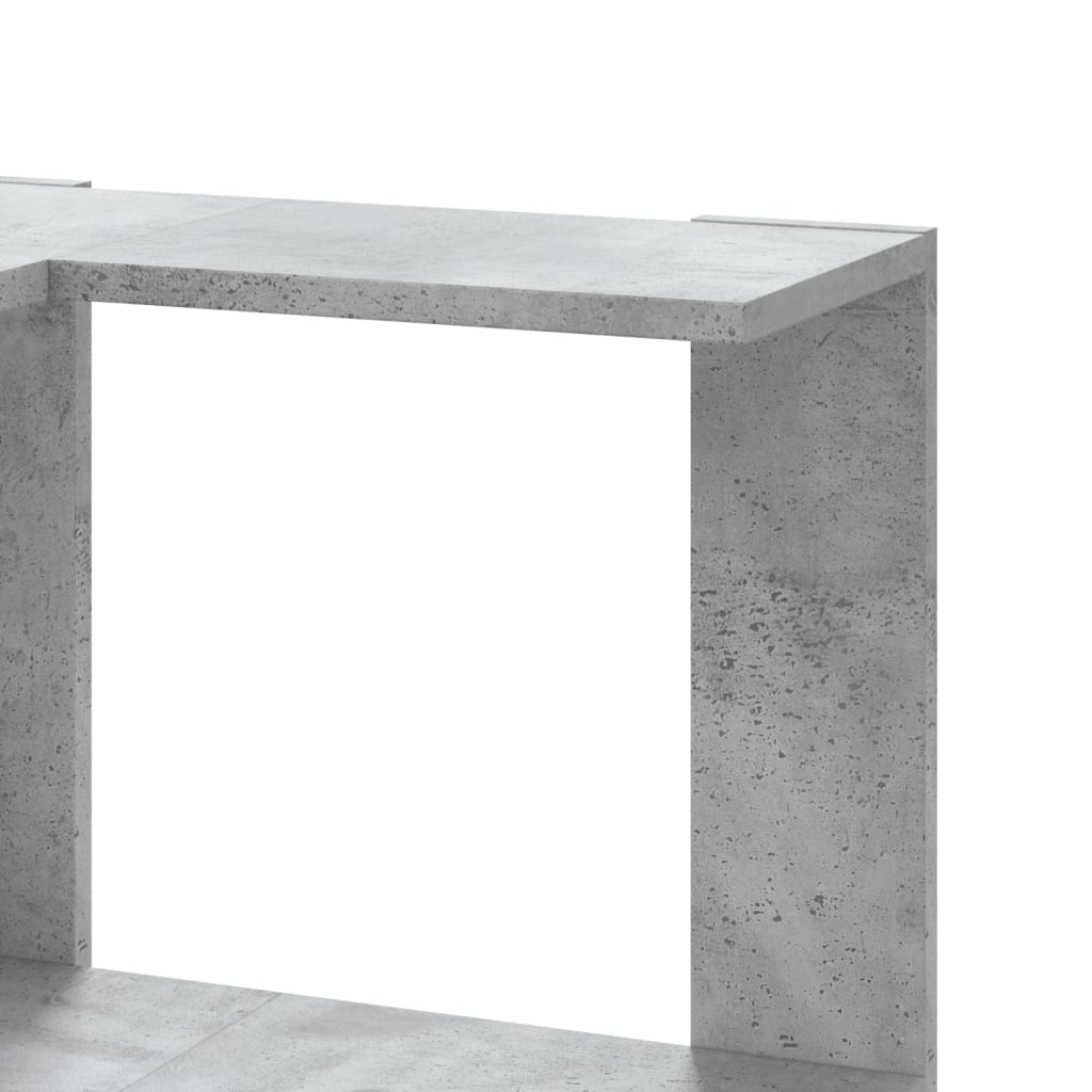 Bibliothèque d'angle 3 étagères gris béton 50x50x102 cm matériau bois