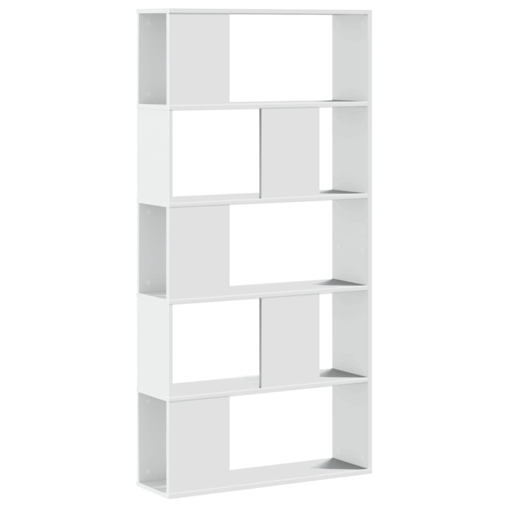 Bibliothèque 5 étagères blanc 80,5x23,5x162,5 cm matière bois