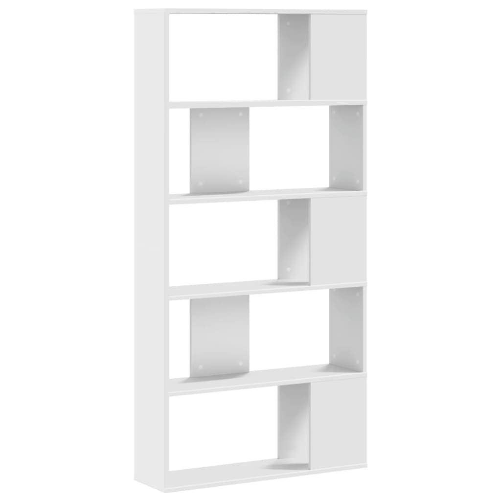 Bibliothèque 5 étagères blanc 80,5x23,5x162,5 cm matière bois