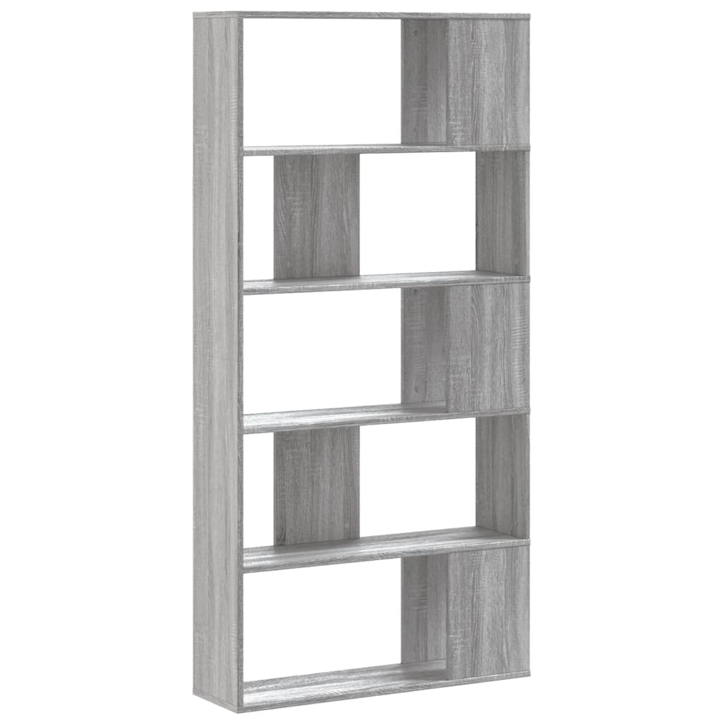 Bibliothèque 5 étagères Sonoma gris 80,5x23,5x162,5 matériau bois