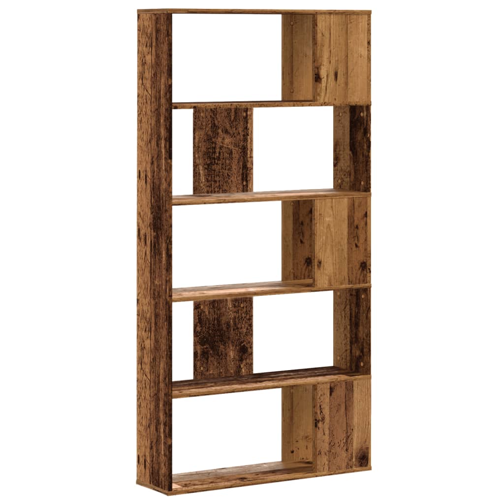 Bibliothèque 5 étagères en bois de récupération 80,5x23,5x162,5 cm matériau bois