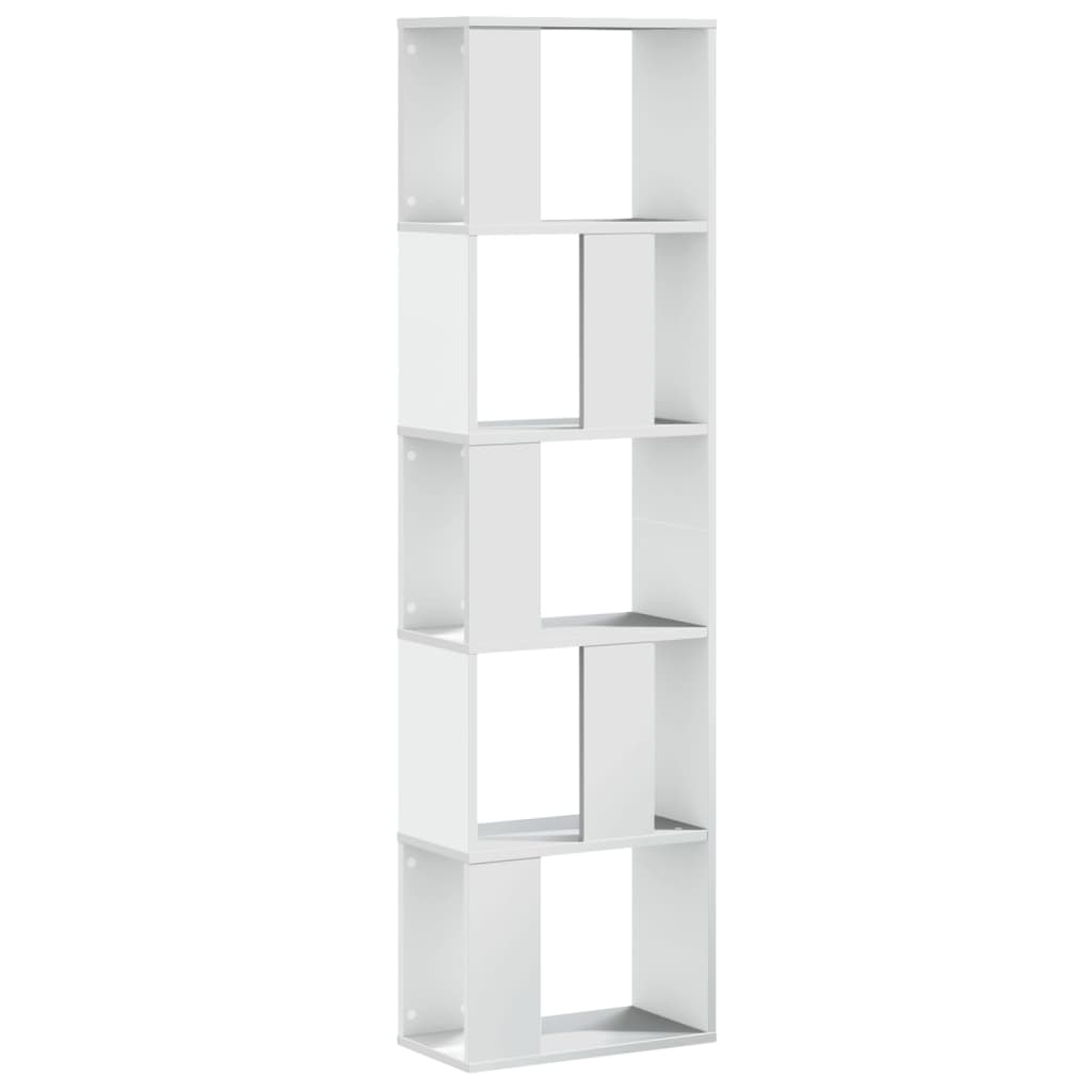 Bibliothèque 5 étagères blanc 45x23,5x162,5 cm matière bois